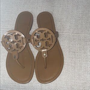 Tory Burch Brown Logo Sandals